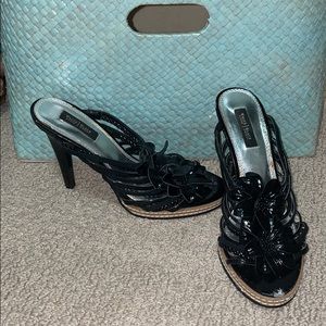 Patent Leather Floral Detailed Stiletto